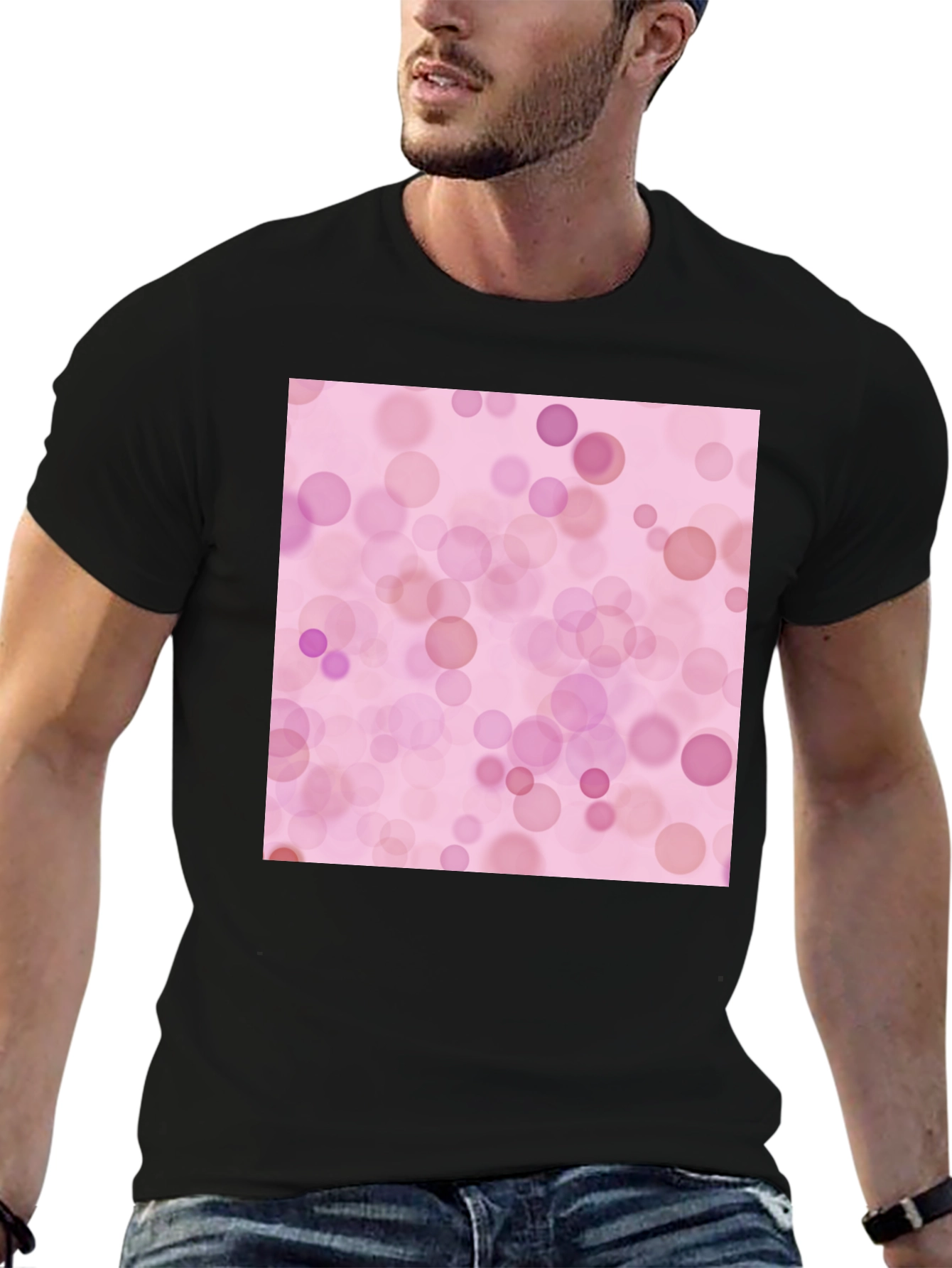 Pink Bokeh Pattern T-Shirt - Soft Style