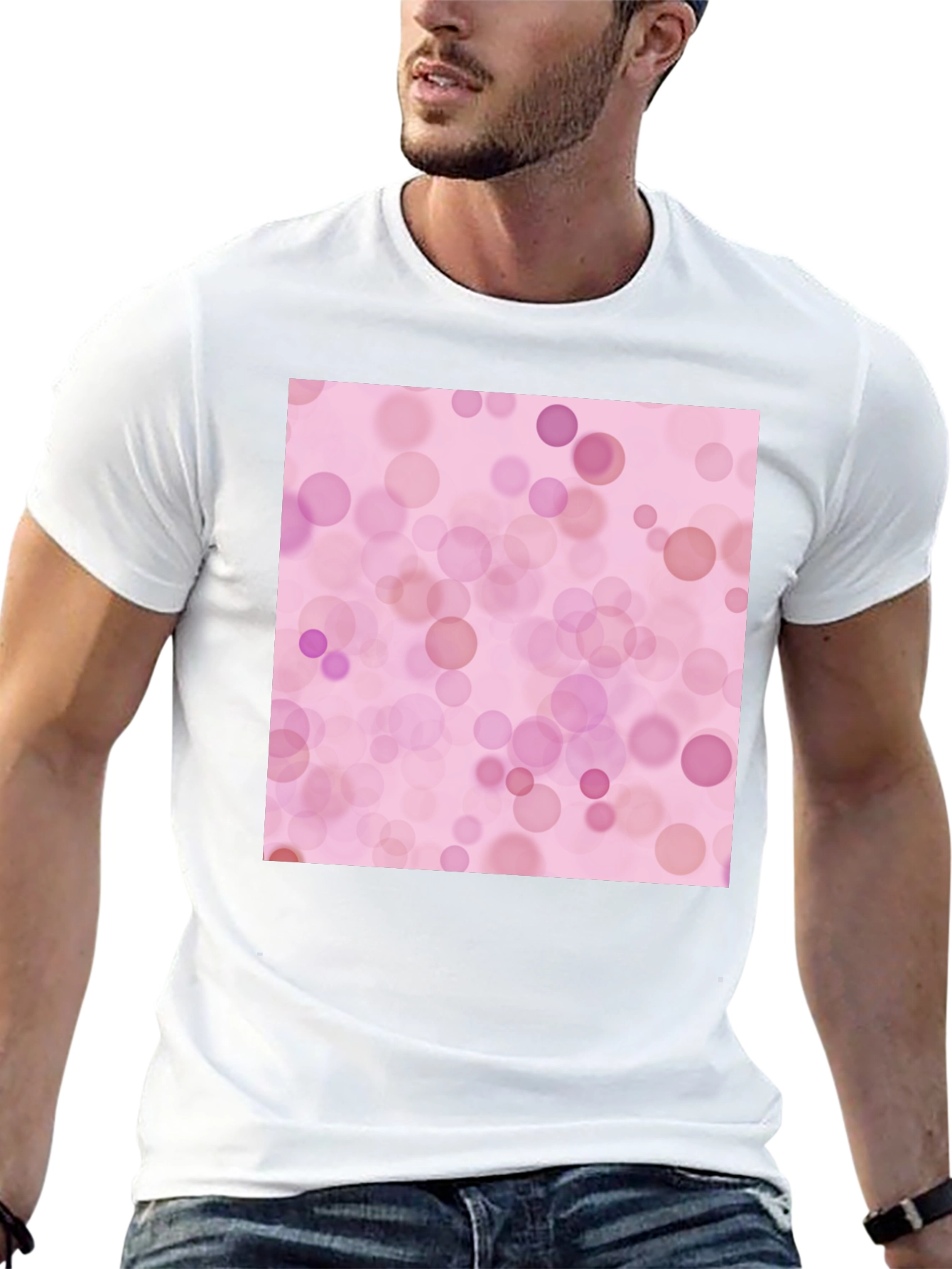 Pink Bokeh Pattern T-Shirt - Soft Style