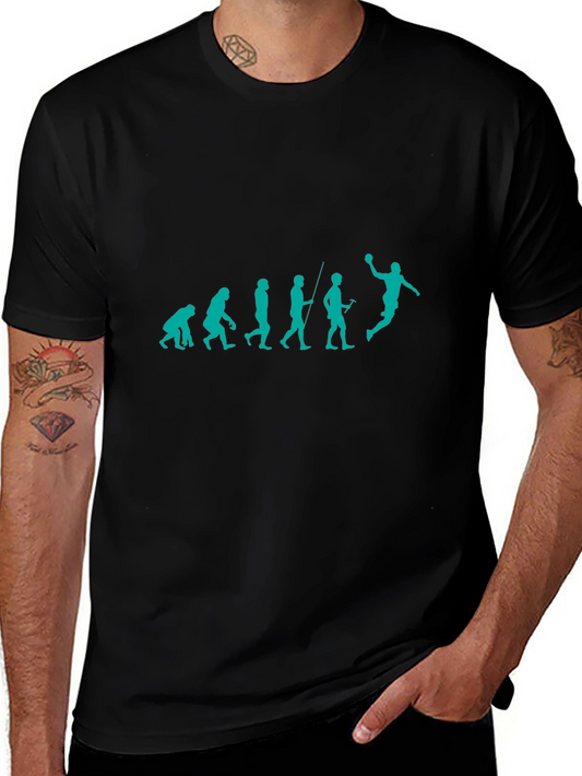 Evolution of Handball Black T-Shirt