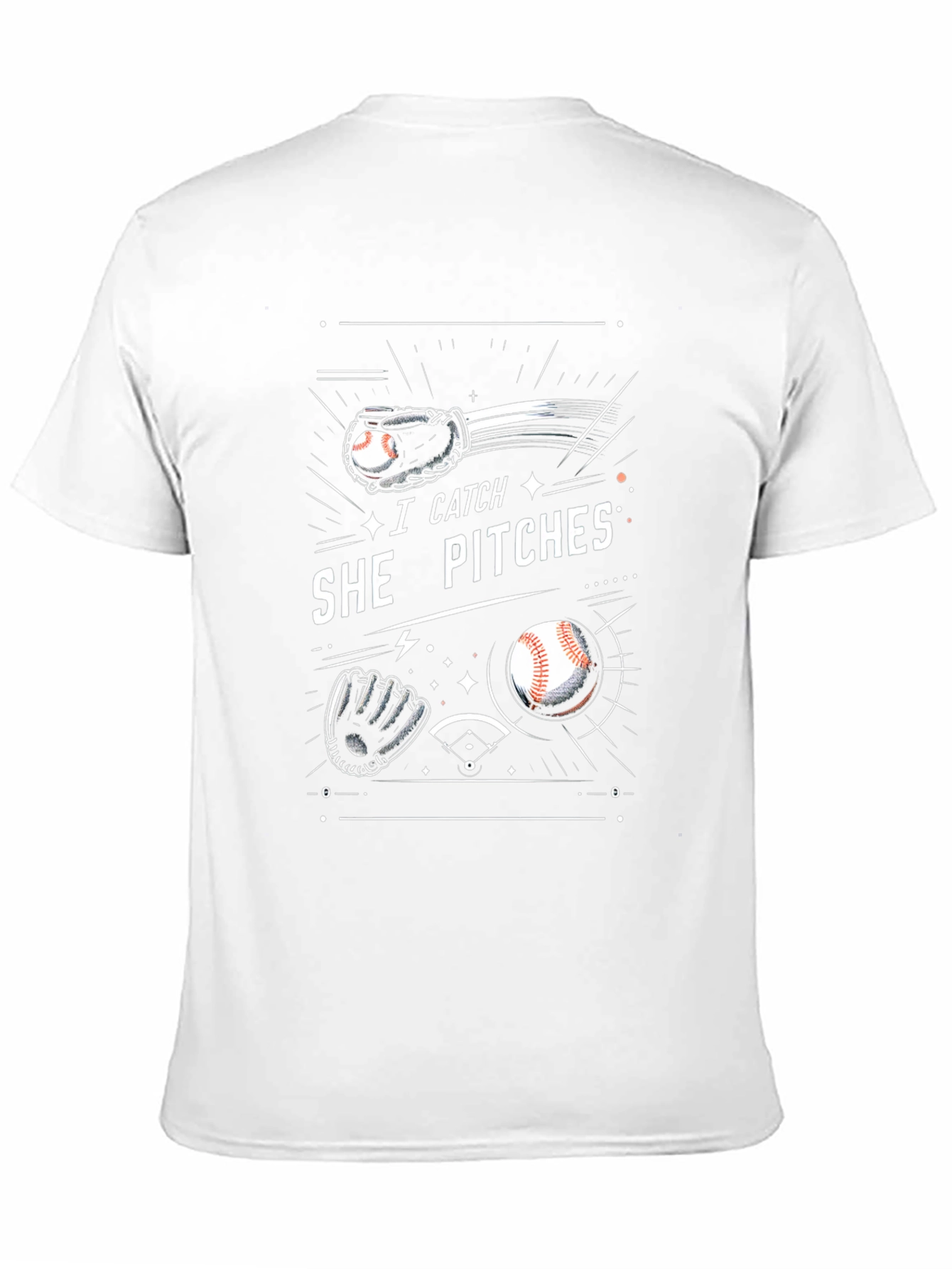 I Catch She Pitches Baseball T-Shirt