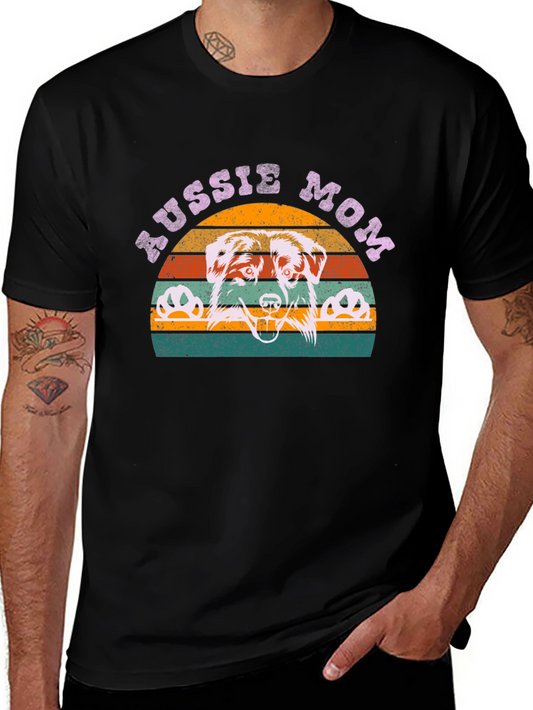 Aussie Mom Graphic Tee - Dog Lover Shirt