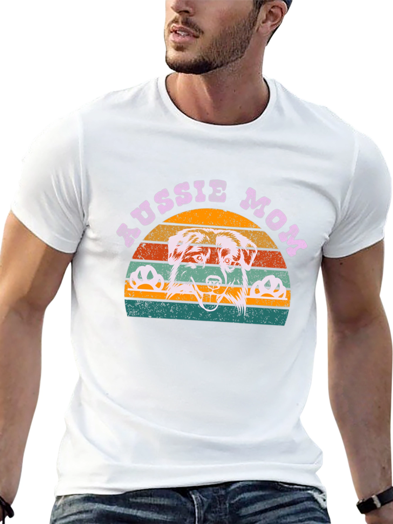 Aussie Mom Graphic Tee - Dog Lover Shirt