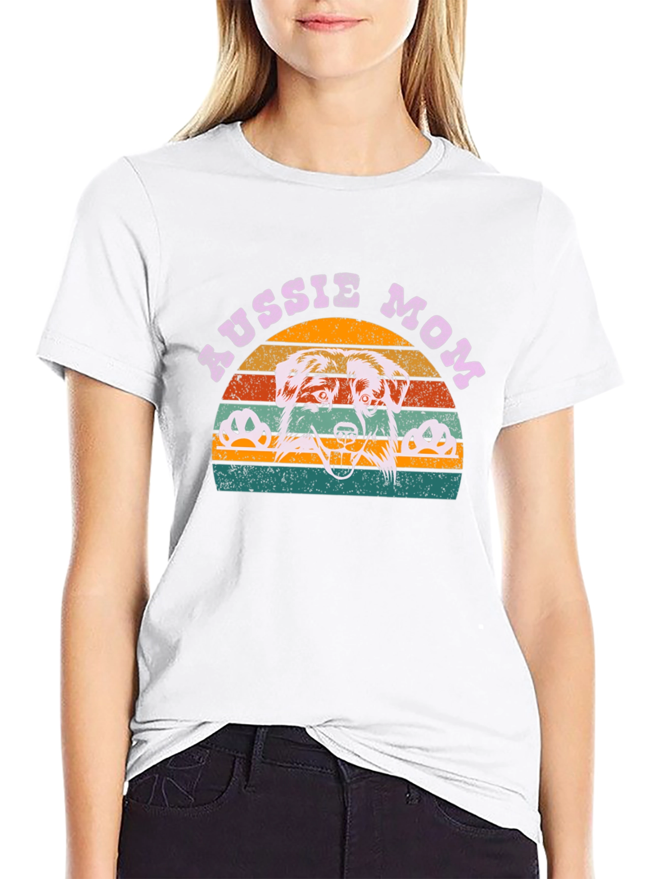 Aussie Mom Graphic Tee - Dog Lover Shirt