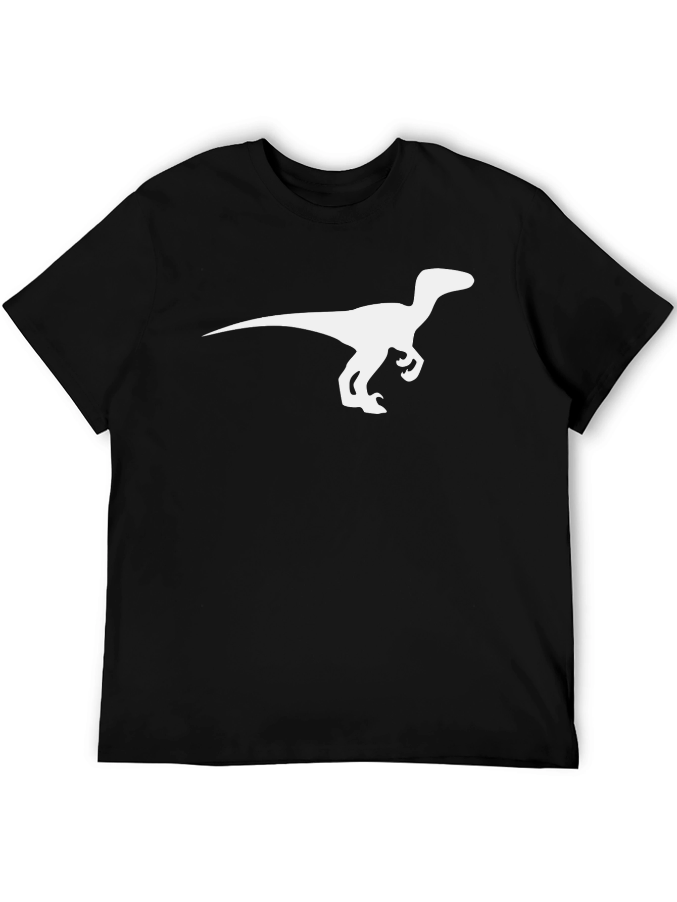 Dinosaur Raptor Graphic Tee - Cool Black T-Shirt