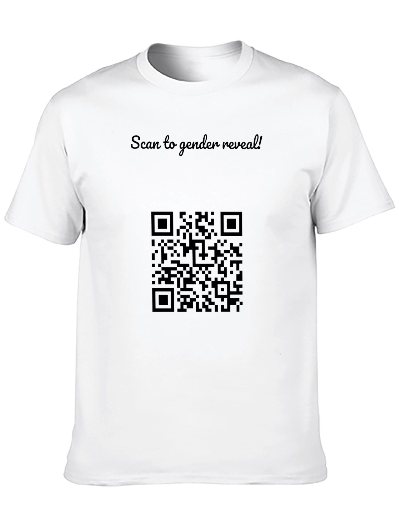 Gender Reveal QR Code Black T-Shirt