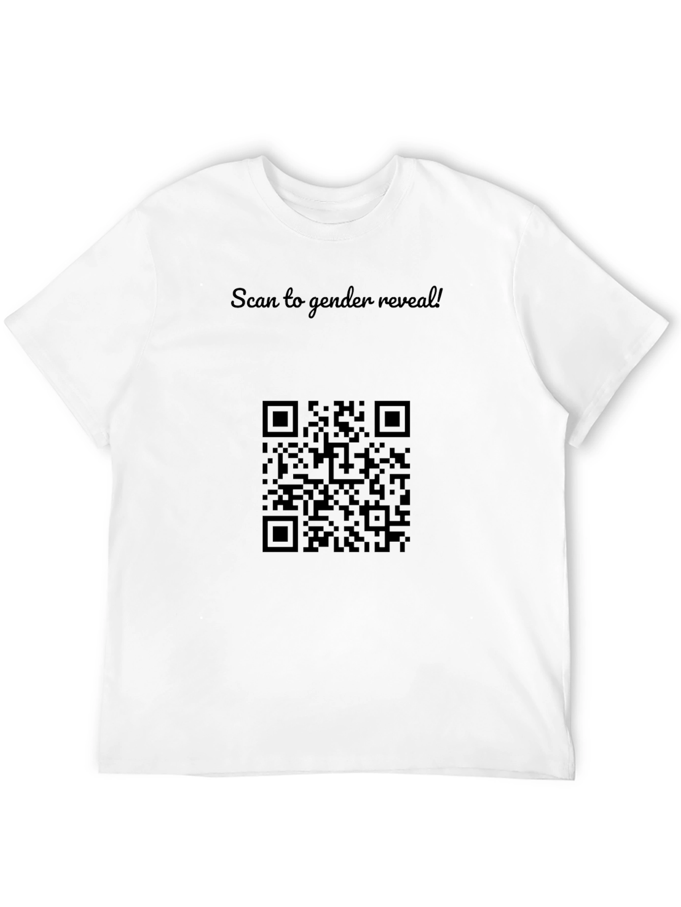 Gender Reveal QR Code Black T-Shirt