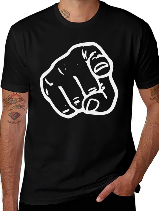 Pointing Finger Graphic Black T-Shirt