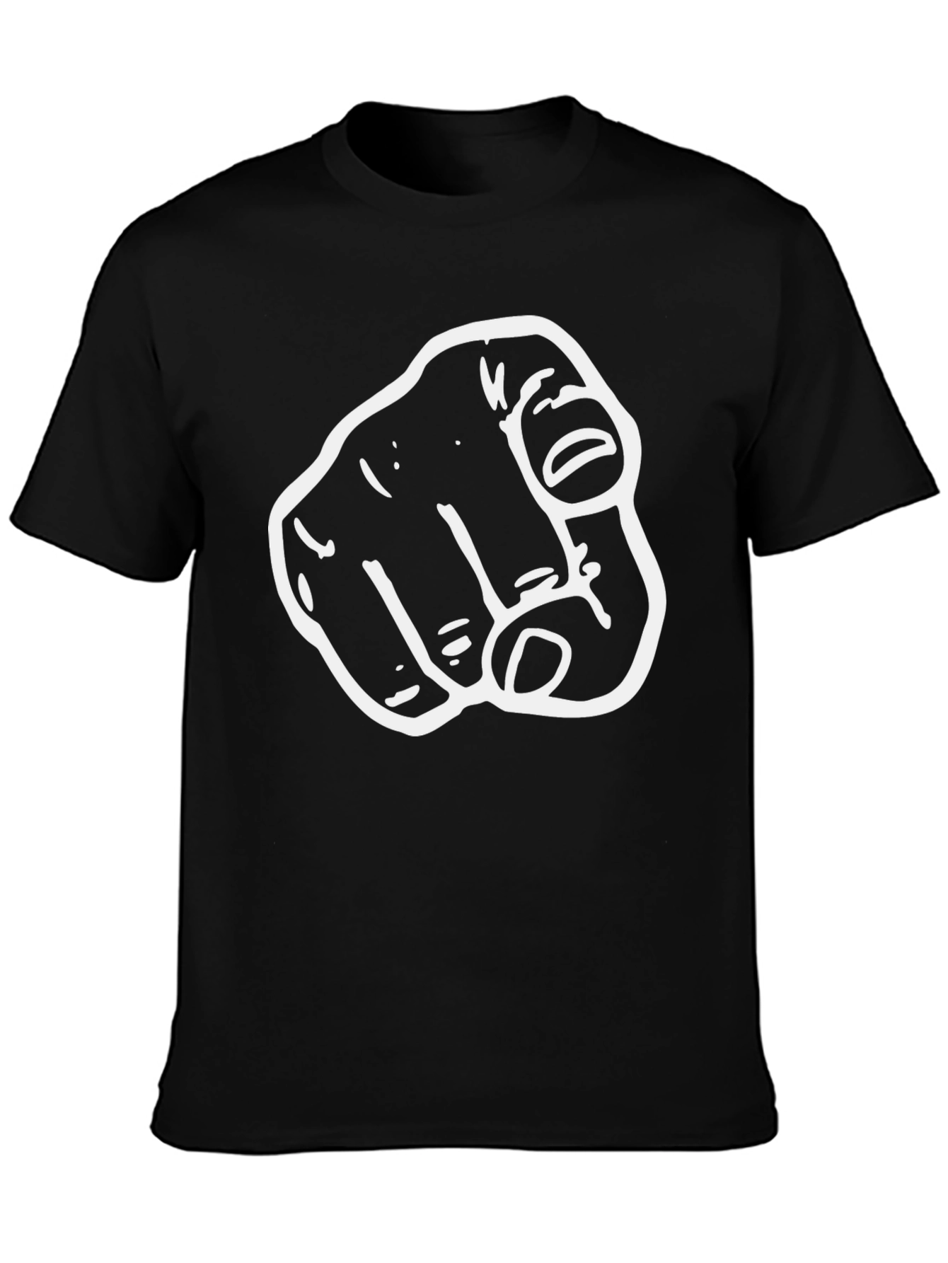 Pointing Finger Graphic Black T-Shirt
