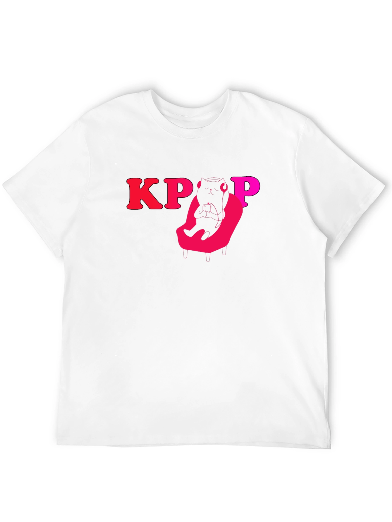 KPOP Cat Gamer Black T-Shirt