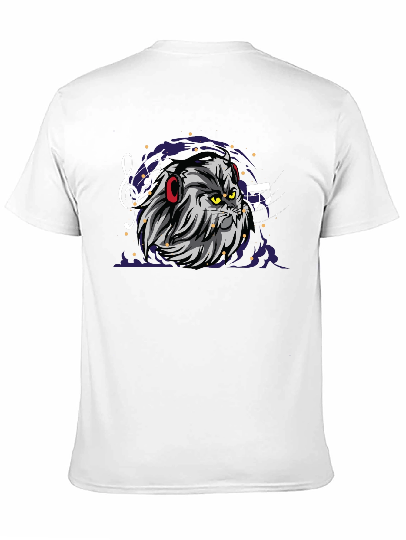 Cat DJ Graphic Tee - Mens Black Cotton T-Shirt