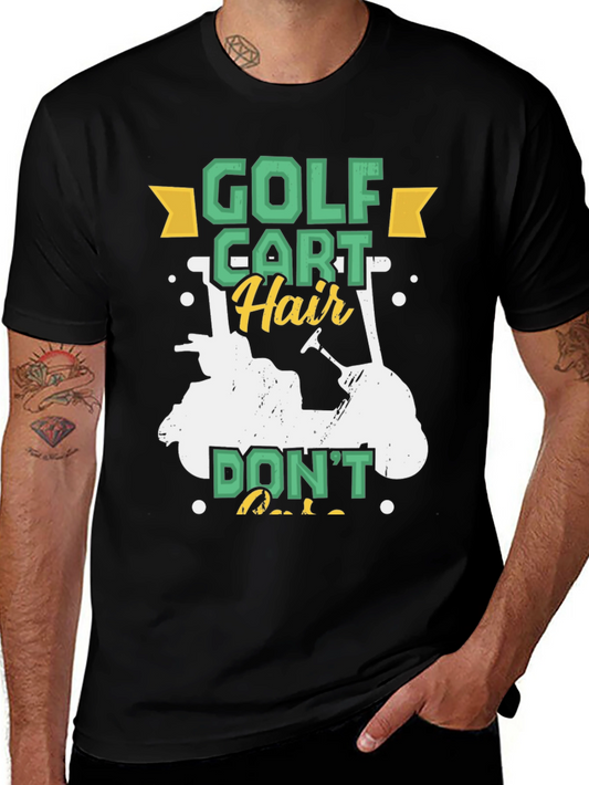 Golf Cart Hair T-Shirt - Funny Golfing Tee