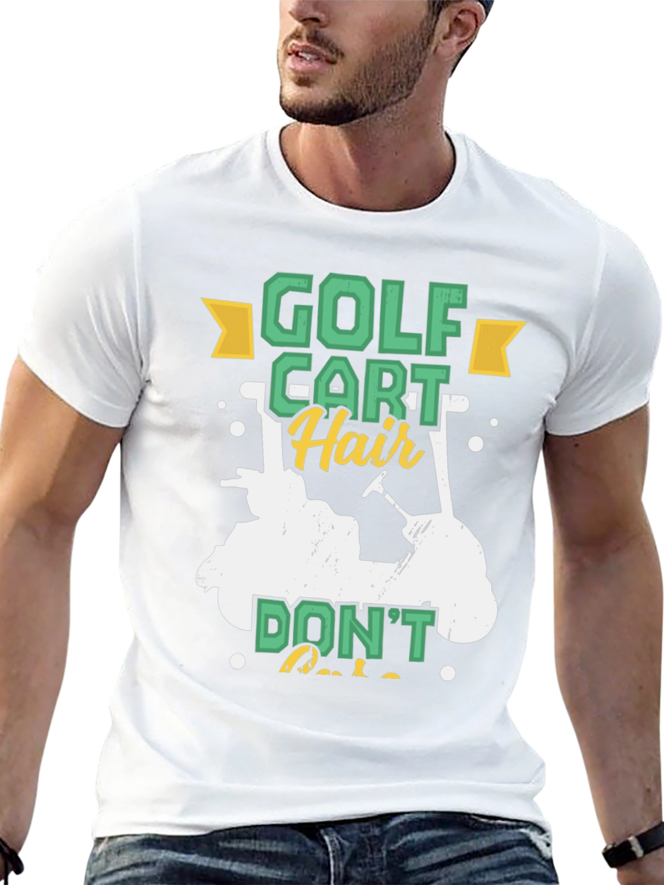Golf Cart Hair T-Shirt - Funny Golfing Tee