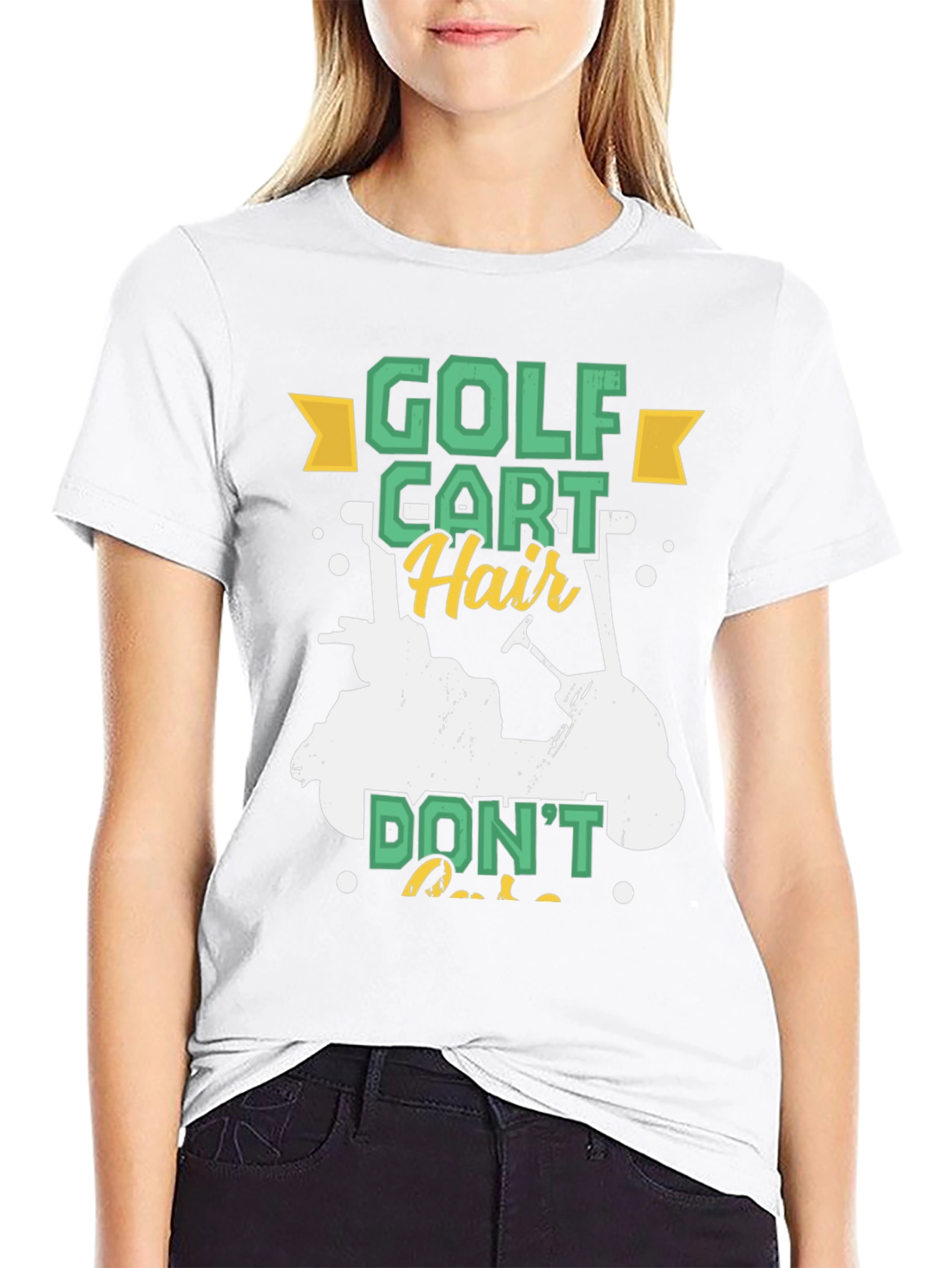 Golf Cart Hair T-Shirt - Funny Golfing Tee