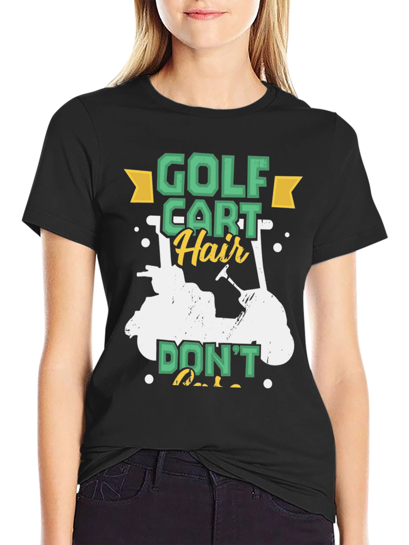 Golf Cart Hair T-Shirt - Funny Golfing Tee