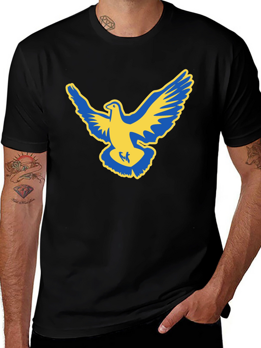 Peace Dove T-Shirt - Blue and Yellow Ukraine Colors