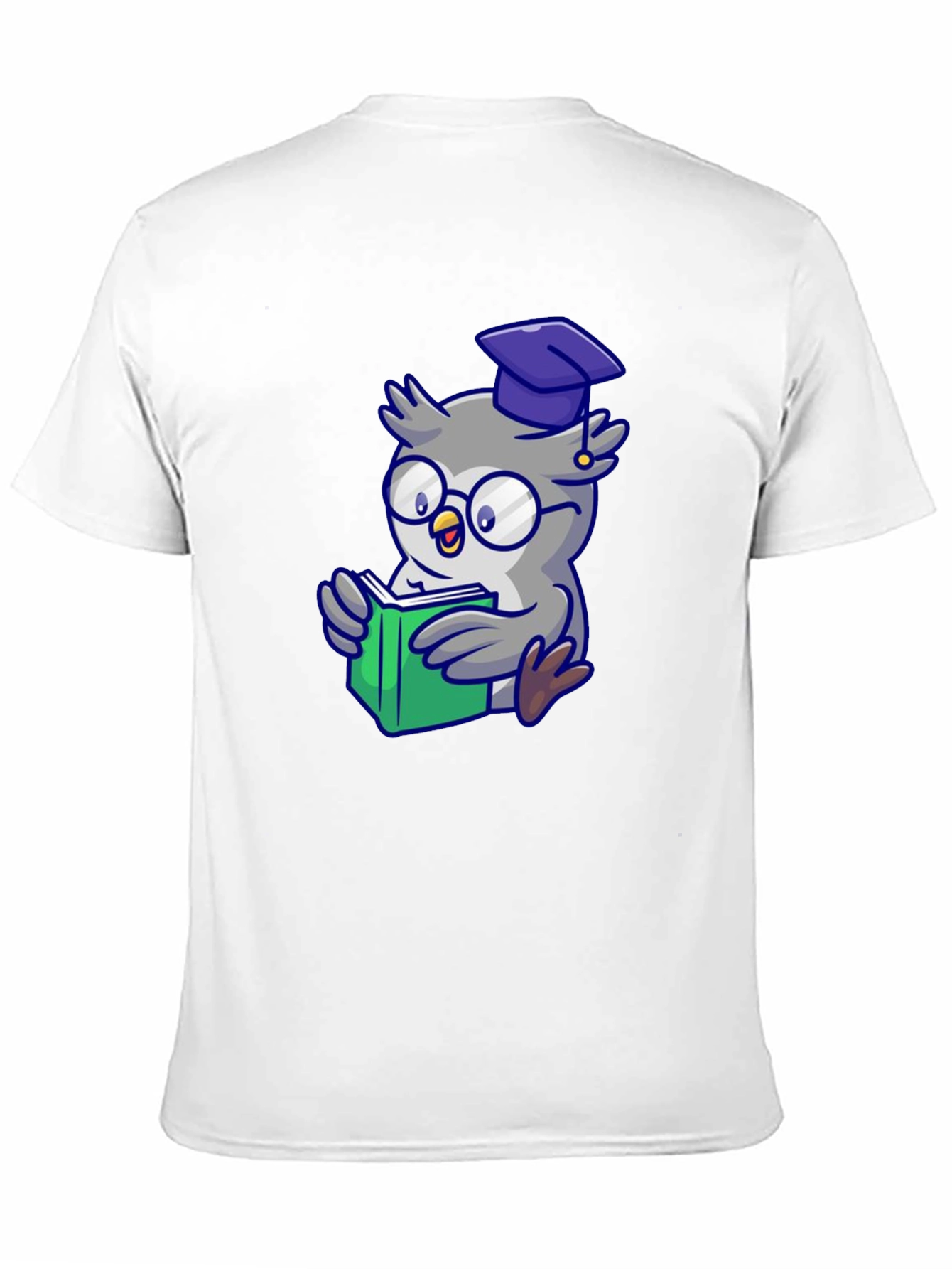 Owl Graduate Reading T-Shirt - Black