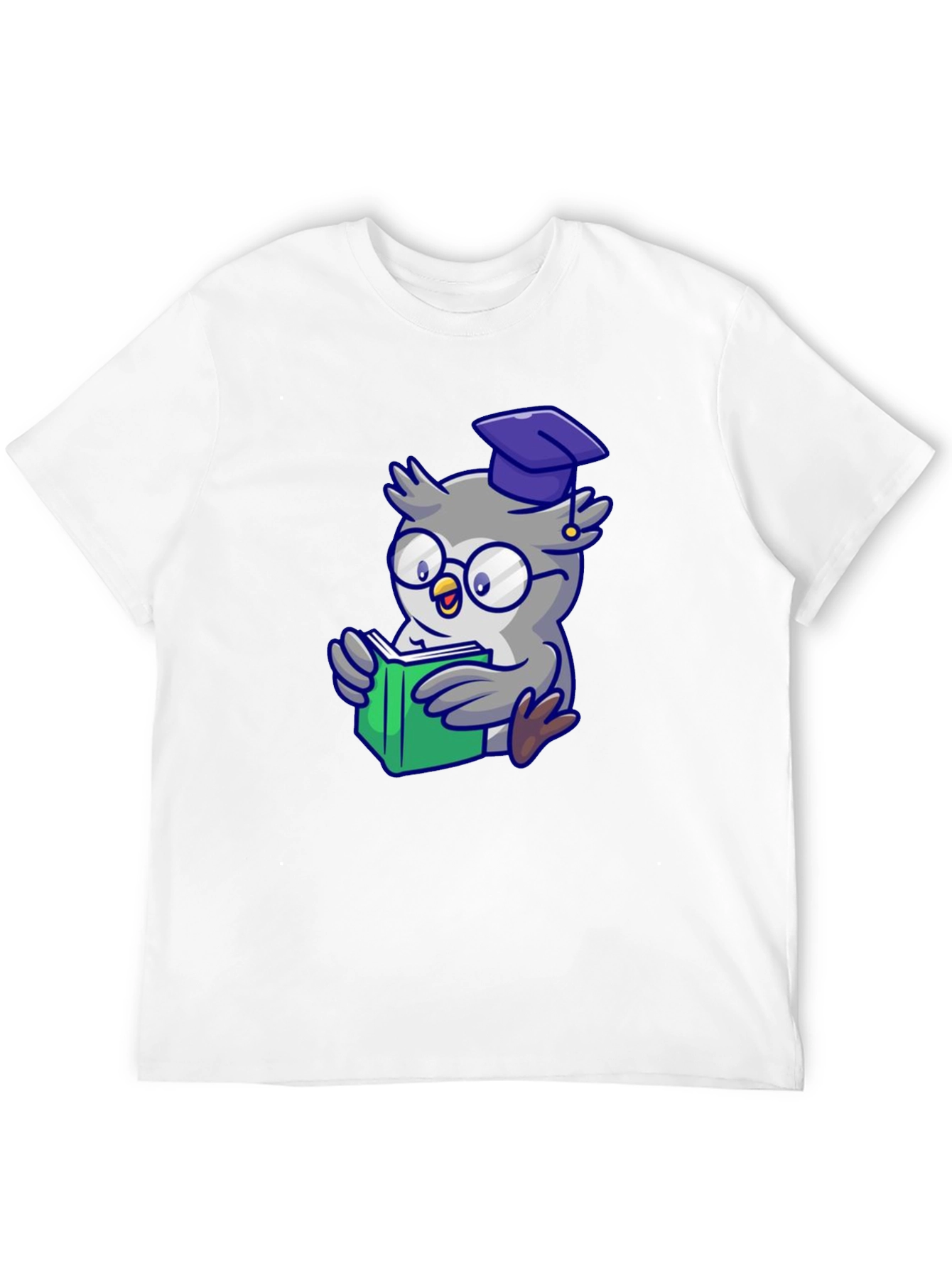 Owl Graduate Reading T-Shirt - Black