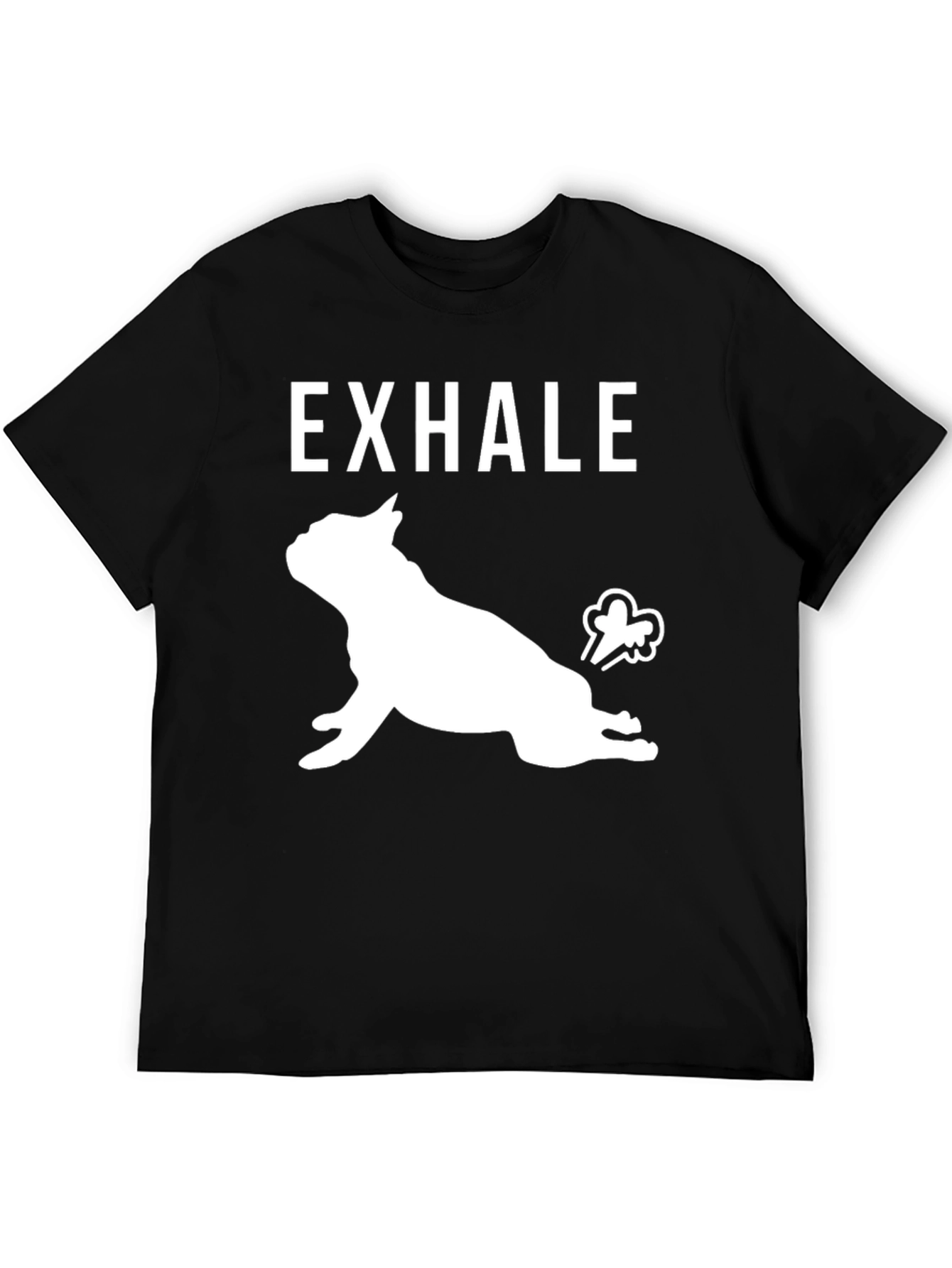 Exhale Dog Yoga Black Graphic T-Shirt