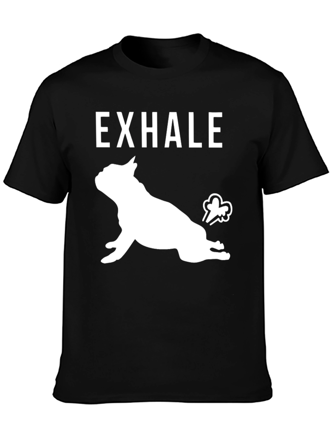 Exhale Dog Yoga Black Graphic T-Shirt