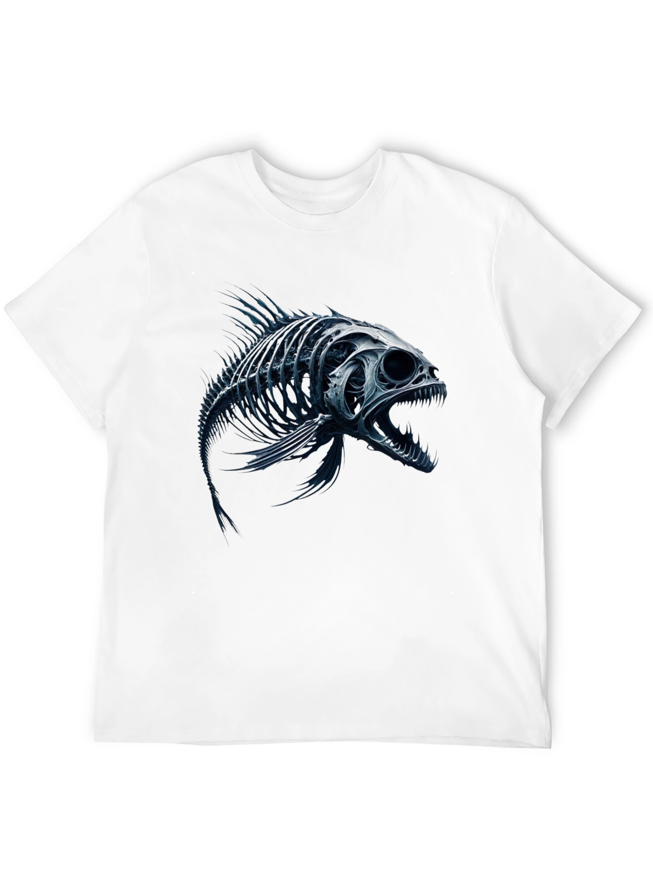 Fish Skeleton Graphic T-Shirt - Mens Black Tee