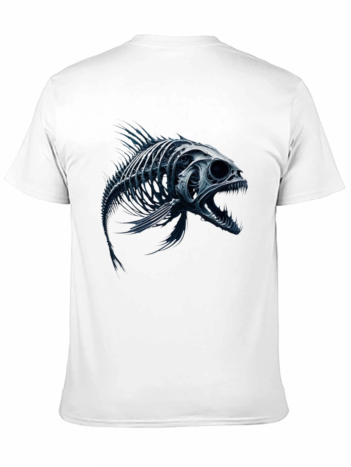 Fish Skeleton Graphic T-Shirt - Mens Black Tee