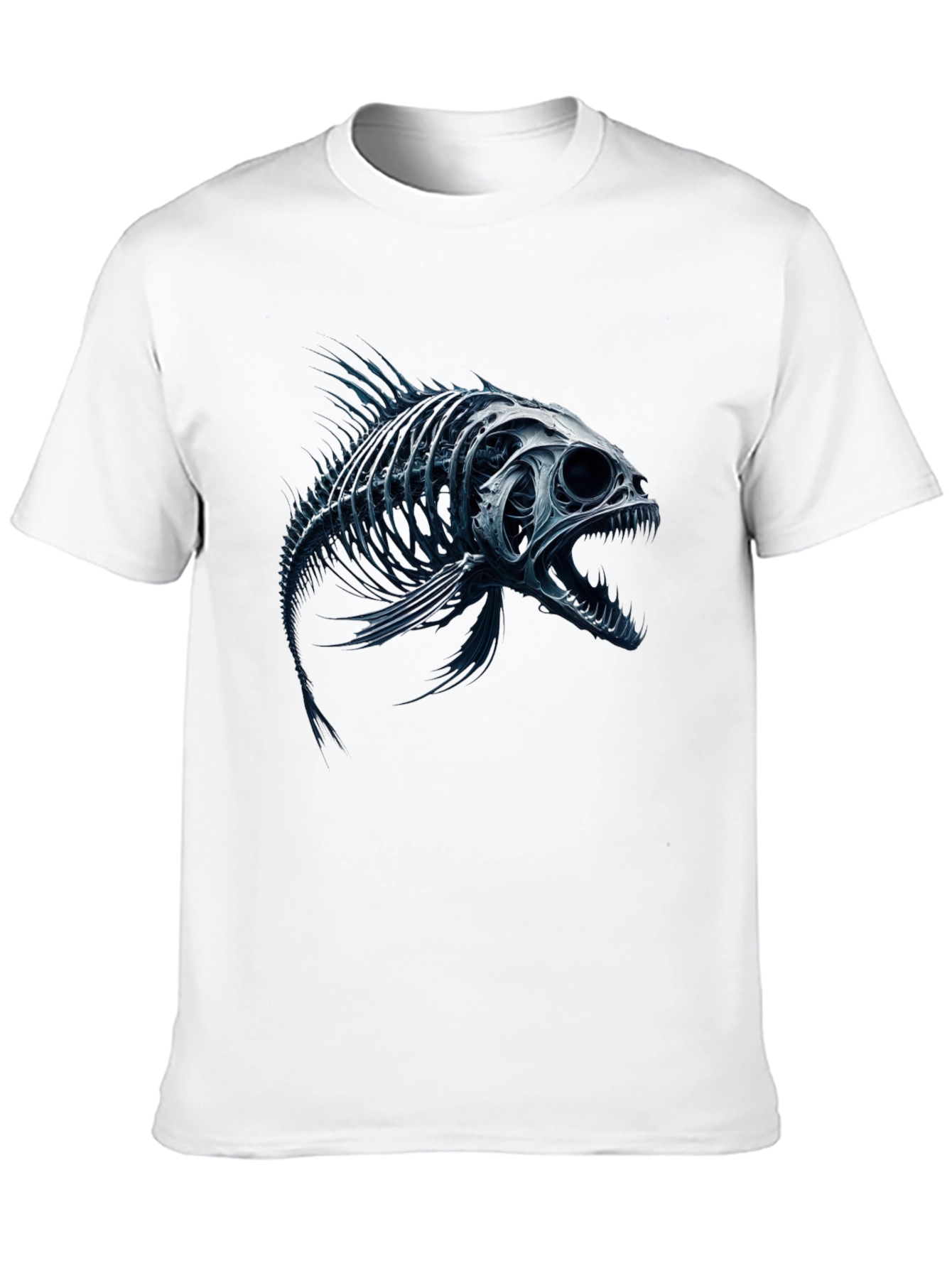 Fish Skeleton Graphic T-Shirt - Mens Black Tee
