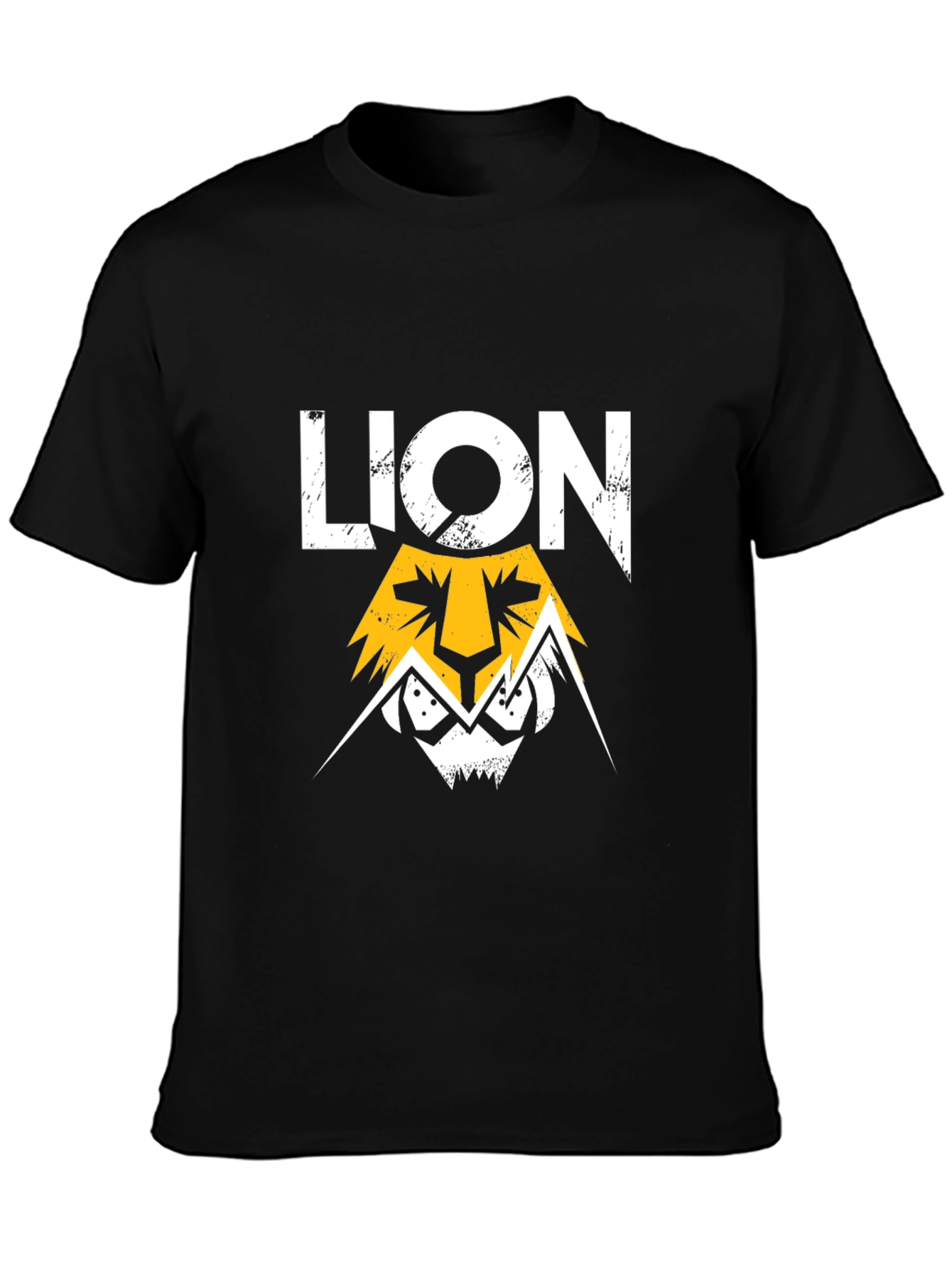 Lion Graphic Print Black T-Shirt