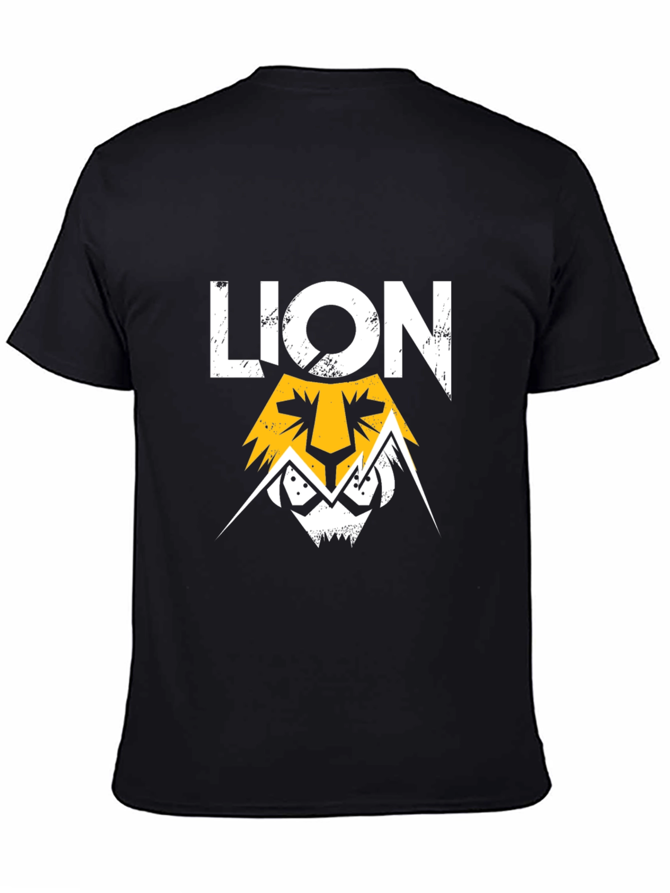 Lion Graphic Print Black T-Shirt