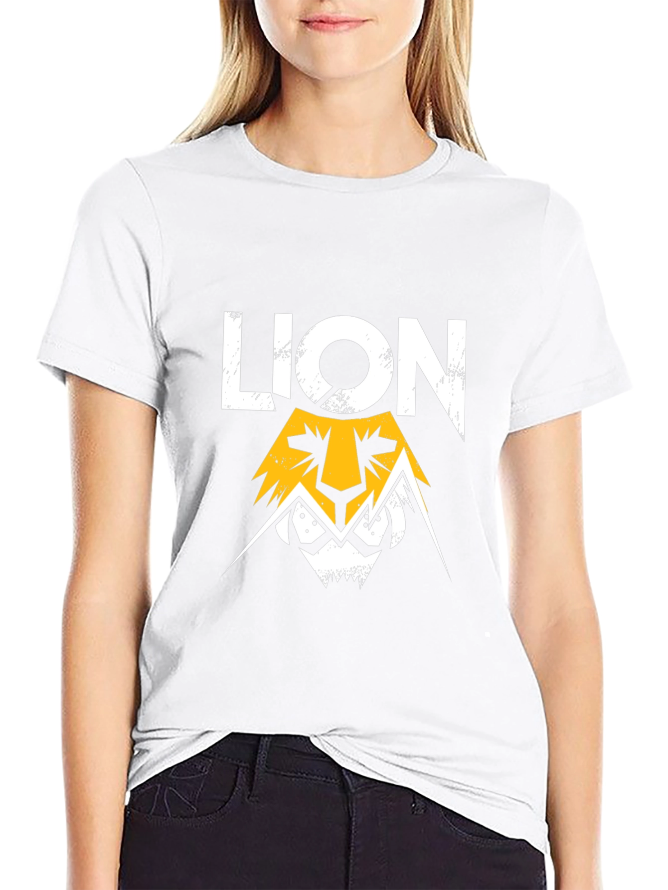 Lion Graphic Print Black T-Shirt