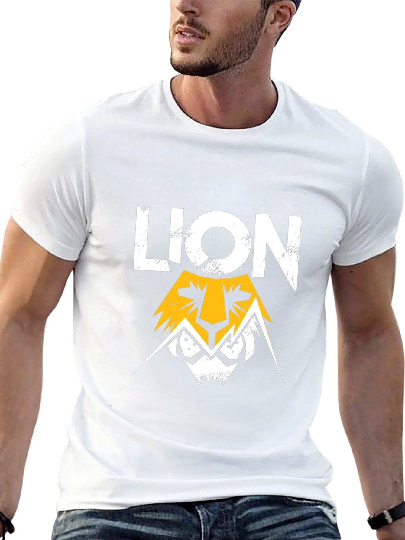 Lion Graphic Print Black T-Shirt