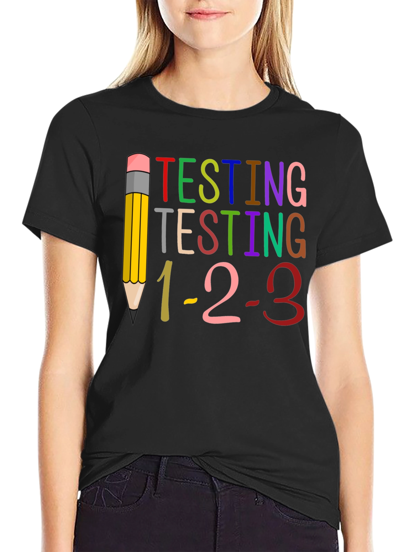 Testing 1-2-3 Teacher T-Shirt