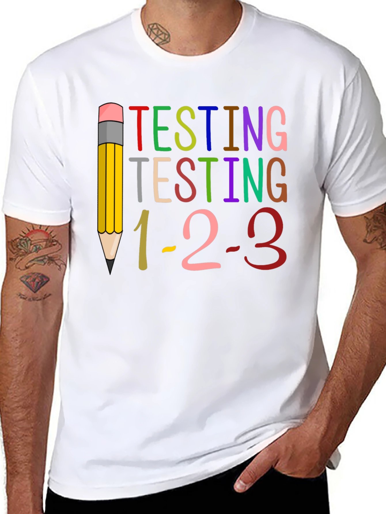 Testing 1-2-3 Teacher T-Shirt