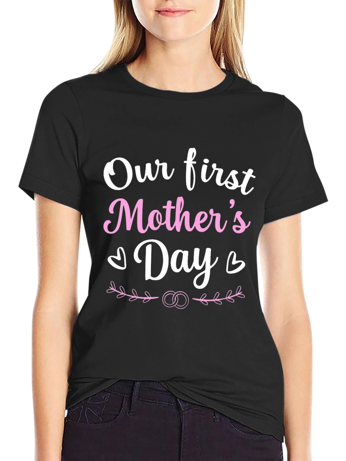Our First Mothers Day T-Shirt - Black