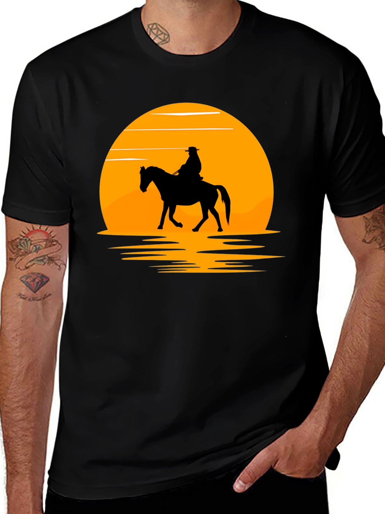 Sunset Rider Graphic Tee - Western Style