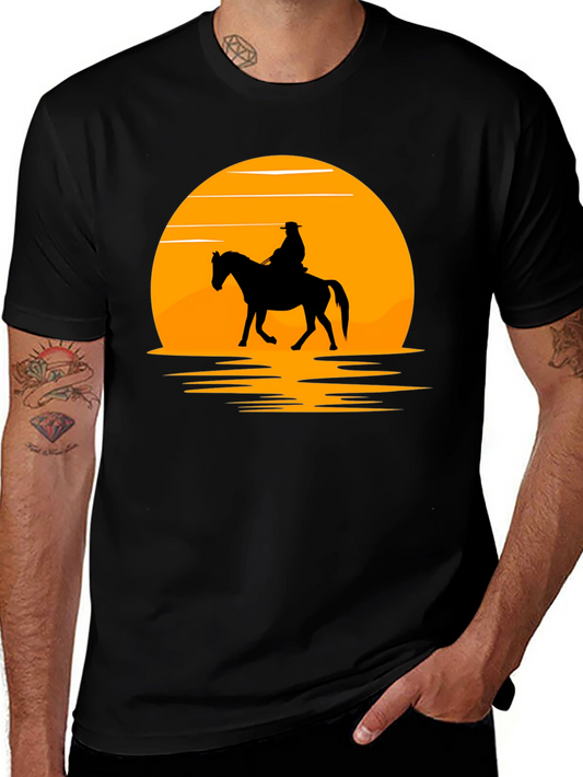 Sunset Rider Graphic Tee - Western Style