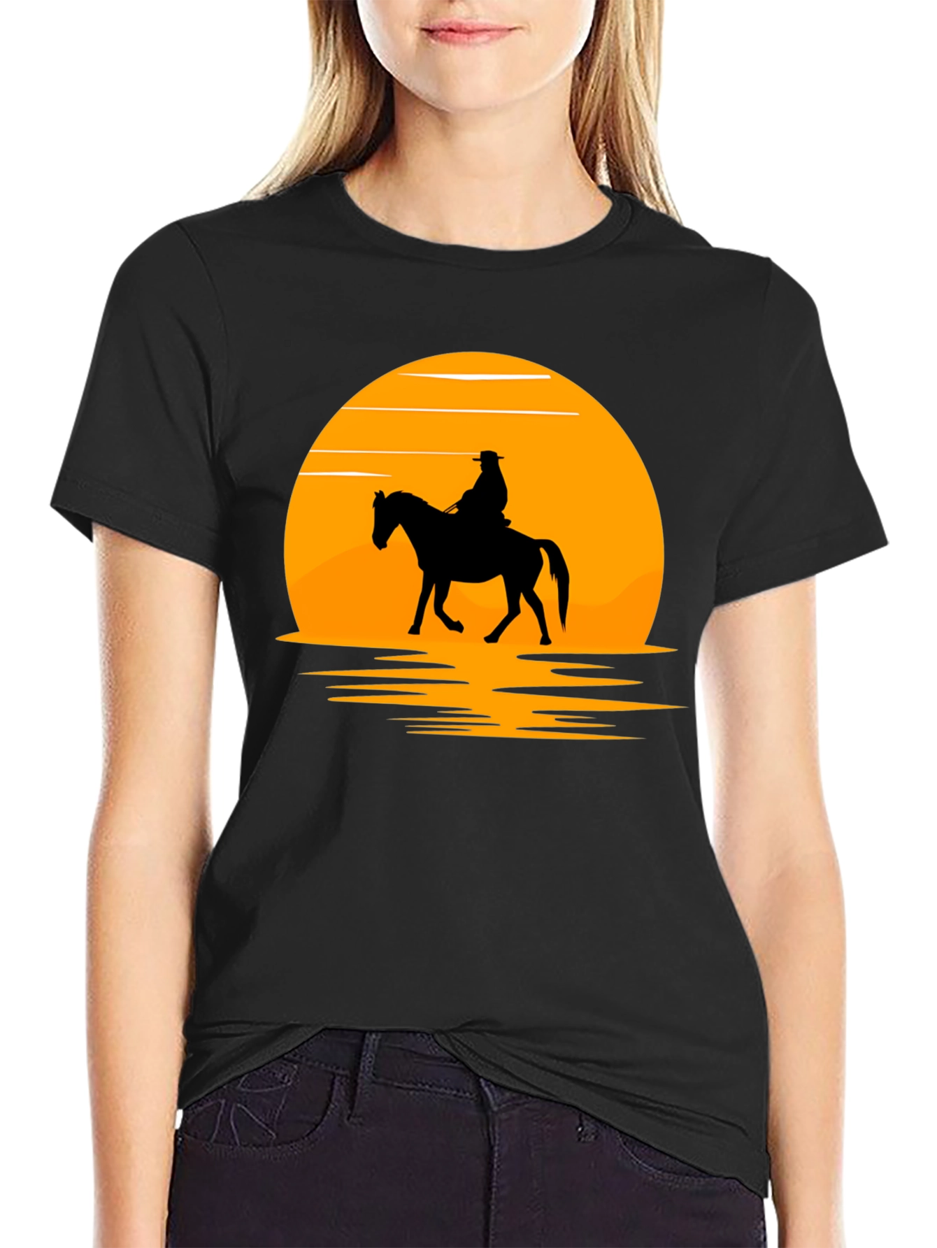 Sunset Rider Graphic Tee - Western Style