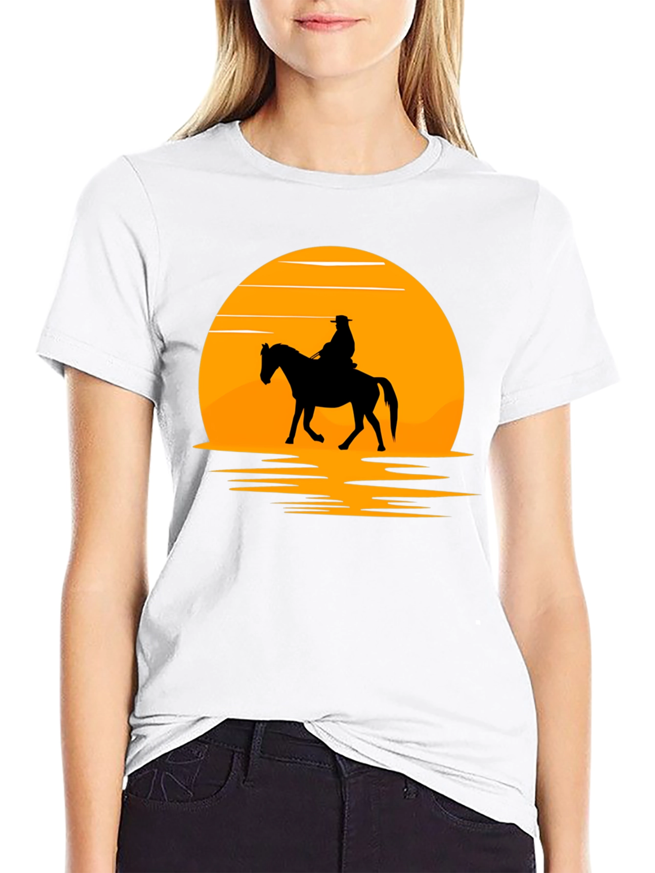 Sunset Rider Graphic Tee - Western Style