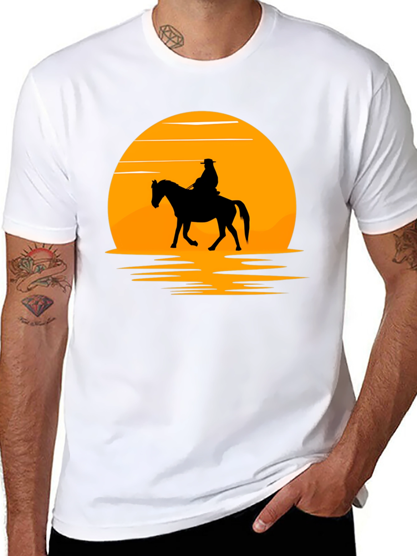 Sunset Rider Graphic Tee - Western Style