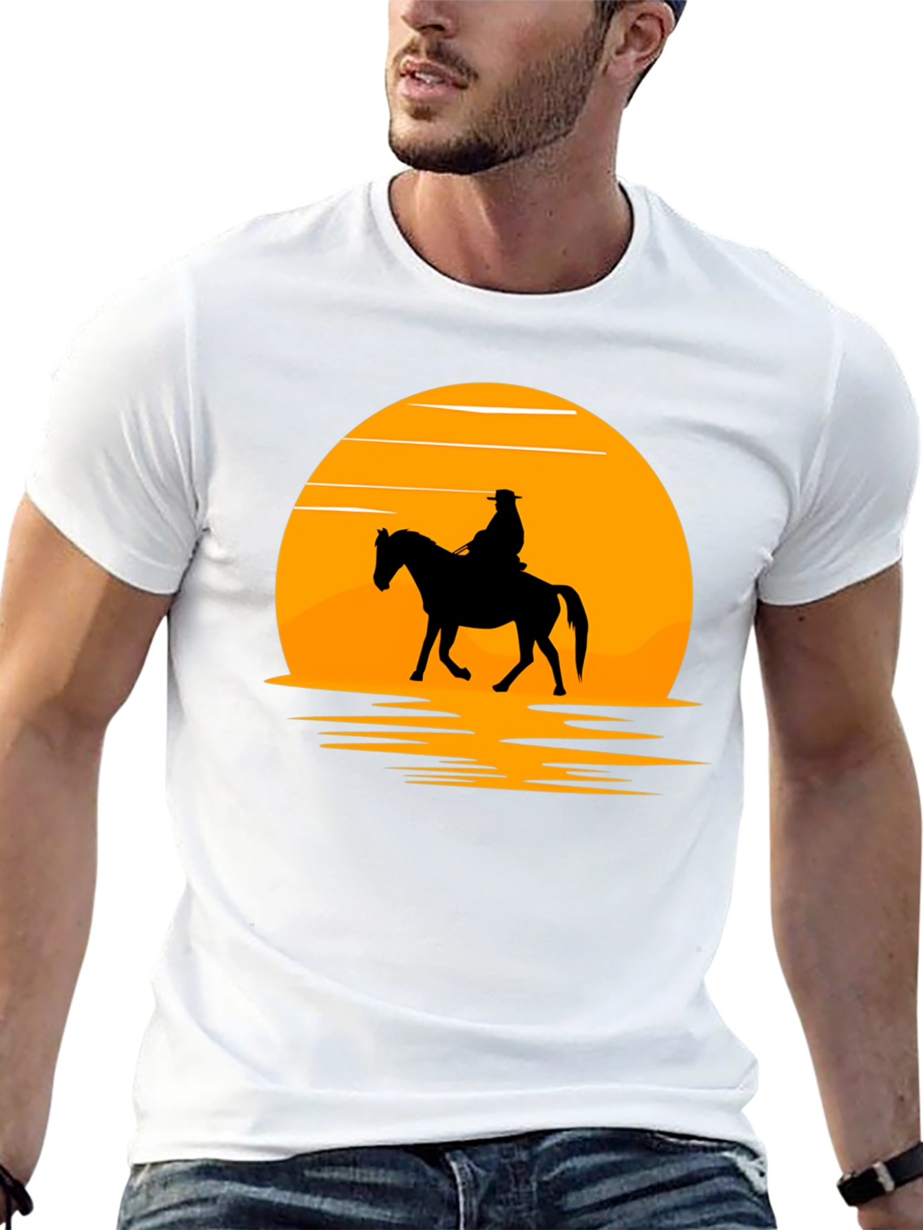Sunset Rider Graphic Tee - Western Style