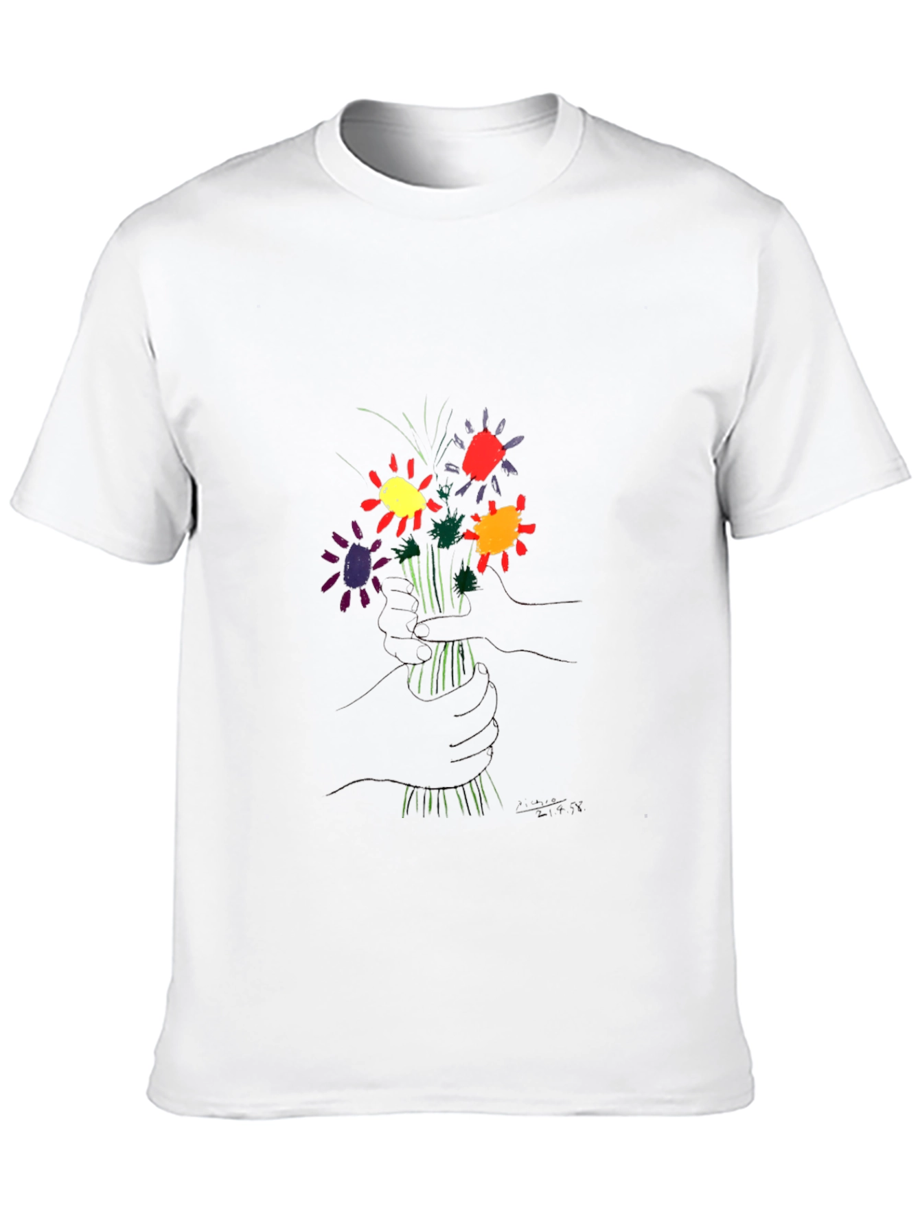 Floral Graphic Tee - Black Cotton Casual Wear