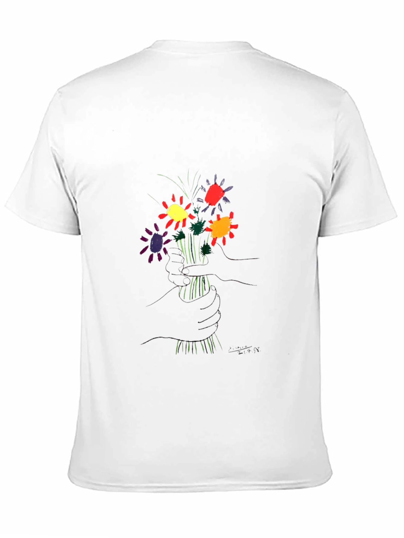 Floral Graphic Tee - Black Cotton Casual Wear