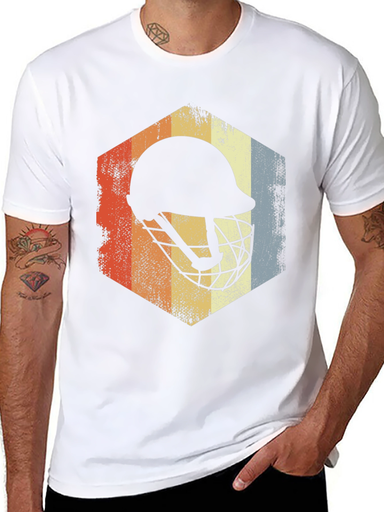 Retro Lacrosse Helmet T-Shirt