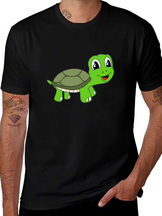 Cute Turtle Graphic T-Shirt - Black