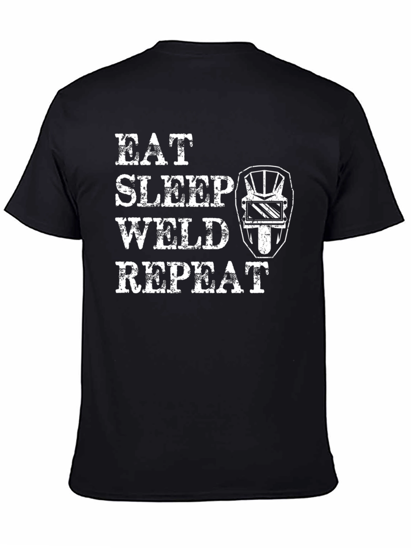Eat Sleep Weld Repeat Black T-Shirt