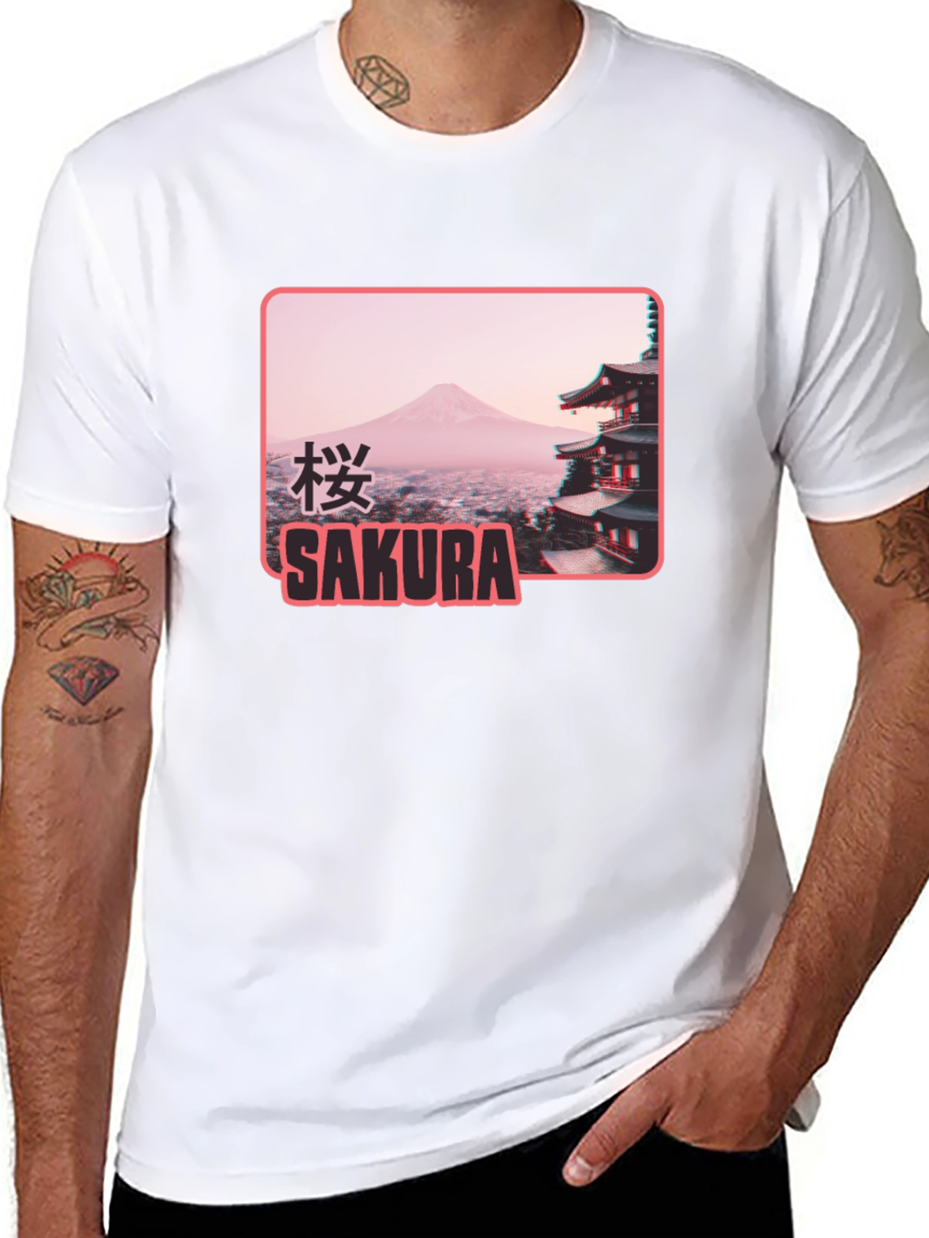 Sakura Japan Graphic T-Shirt - Black