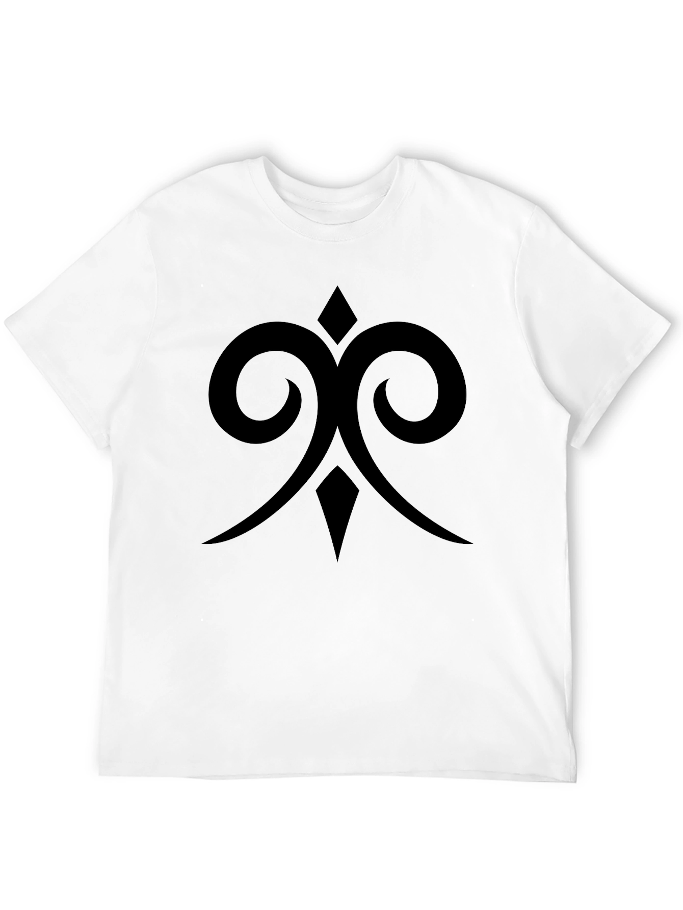 Mens Black Graphic Tee - Abstract Symbol Design