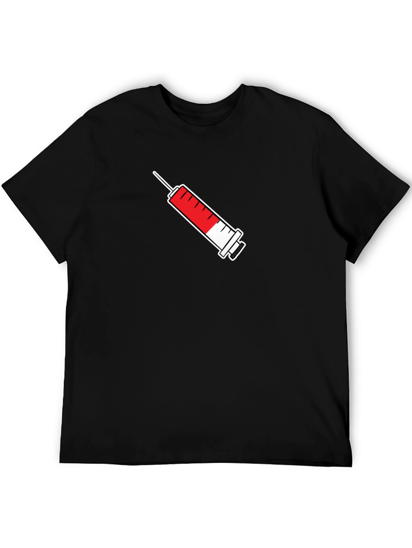 Syringe Graphic Tee - Black Cotton T-Shirt