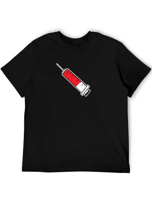Syringe Graphic Tee - Black Cotton T-Shirt