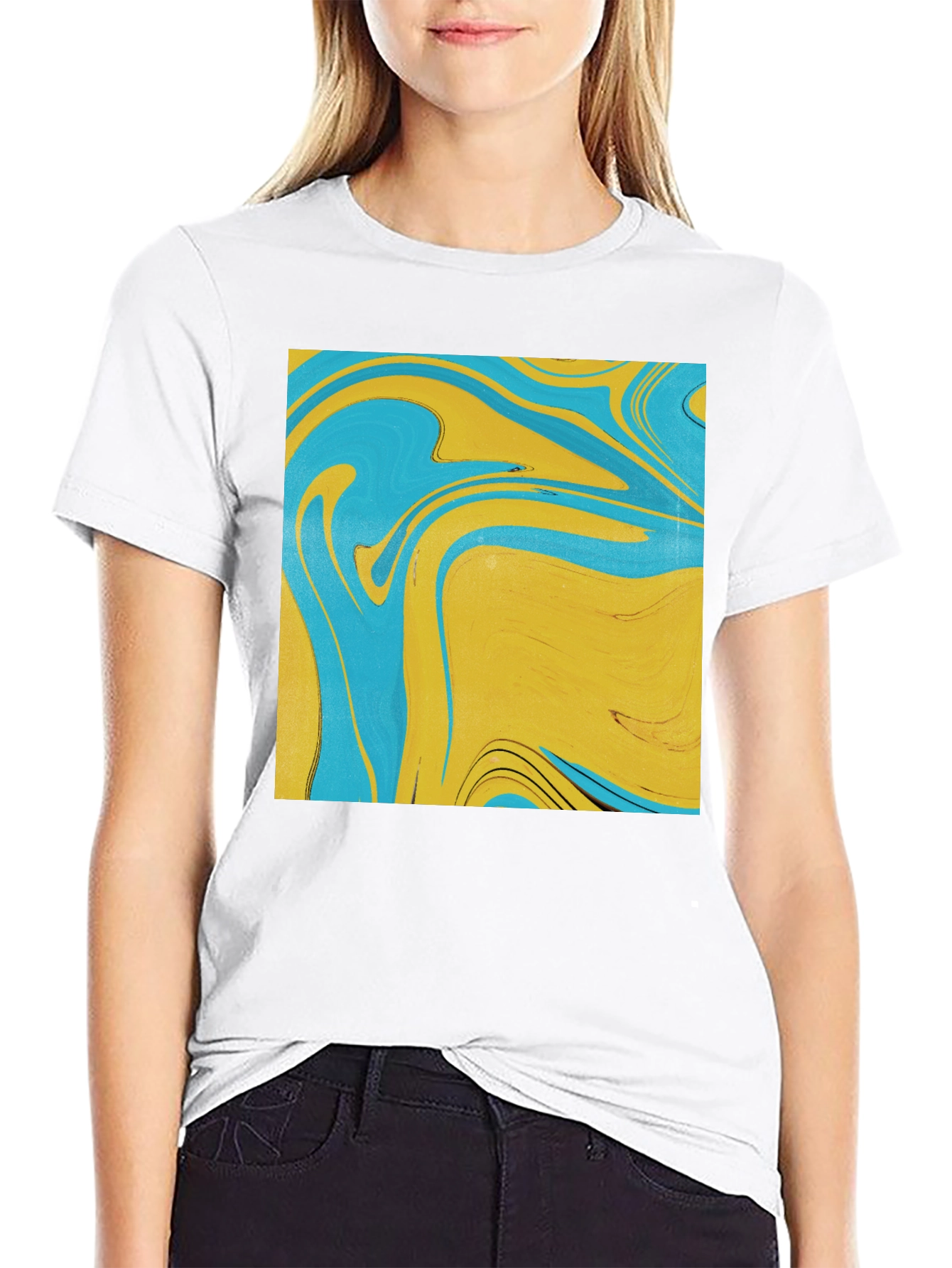 Abstract Swirl Graphic Tee - Modern Art Shirt