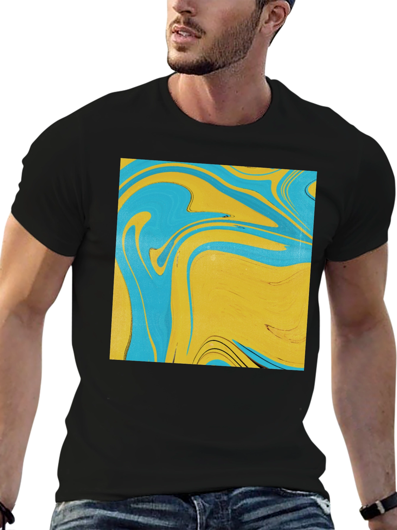 Abstract Swirl Graphic Tee - Modern Art Shirt